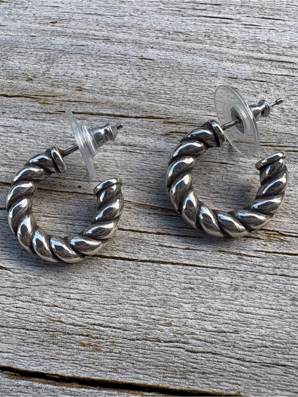 Brighton Twisted Silver Hoop Earrings